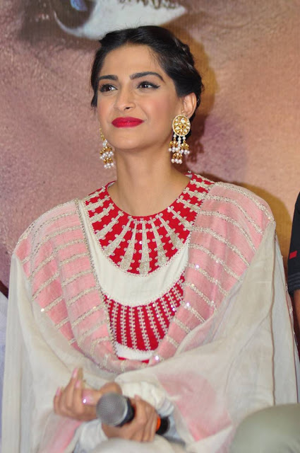 Actress Sonam Kapoor Smiling Face In White Dress 2